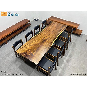 Mua Bàn Làm Việc Gỗ Me Tây  Bàn Ăn Gỗ Me Tây  Bàn Gỗ Me Tây Nguyên Tấm Dài 2 44m Rộng 86cm Dày 5cm