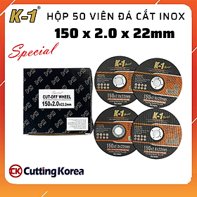 Mua Hộp 50 viên ĐÁ CẮT SẮT INOX Đặc Biệt 150 | Đá cắt K-1 Special đen 150 | Đá cắt sắt inox phi 150