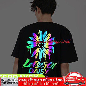 Áo thun unisex form rộng tay lửng nam nữ hàn quốc in Phản Quang 7 màu Cúc Daisy New 2020 aothununisex aophongnam
