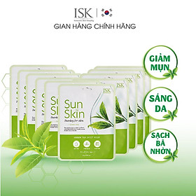 Hình ảnh Combo 10 Mặt Nạ Trà Xanh ISK SunSkin Green Tea Sheet Mask Giảm Mụn, Sáng Da, Sạch Bã Nhờn