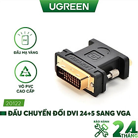 Đầu chuyển đổi DVI 24+5 đực sang VGA 15 chân cái UGREEN 20122 - Hàng Chính