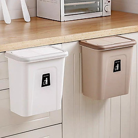 Mua Thùng rác có nắp đậy size to 28cm gắn tủ hoặc để bàn