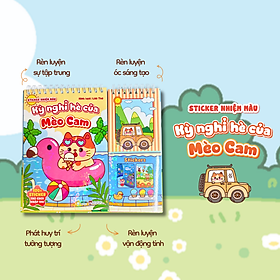 Sách Sticker Gáy Lò Xo (Siêu Đầu Bếp Gấu Nâu - Kỳ Nghỉ Hè Của Mèo Cam - Một Vòng Siêu Thị Cùng Thỏ Trắng)