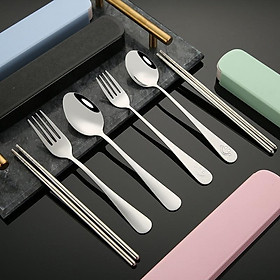 Mua Bộ Đũa Thìa Inox 304 Cá Nhân Cho Dân Văn Phòng  Sinh Viên  Đi Chơi Du Lịch  Picnic - Thìa đũa Inox Ăn Cơm