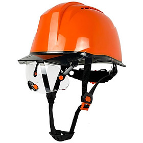 Mũ bảo hộ lao động công nghiệp chất lượng cao kiểu mới có kính che mặt cho kỹ sư xây dựng Mũ cứng CE Vỏ cách nhiệt Ansi ABS Màu sắc: Đỏ Mũ bảo hiểm C Tấm che nắng