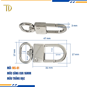 Móc càng cua túi xách,móc khóa càng cua túi xách,móc chó túi xách 16mm Mạ điện bền 5-8 năm