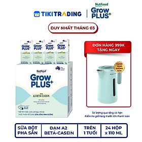 Thùng Sữa uống dinh dưỡng GrowPLUS+ A2 Beta-casein (24 Hộp x 110ml)