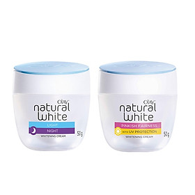 Combo Kem dưỡng Olay dưỡng da trắng hồng ngày đêm Natural White 50g