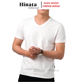 Áo Thun Nam Trơn Cổ Tim, Áo Phông Nam Basic 100 Cotton Cao Cấp Hàng Hiệu Đẹp Thoáng Mát Tay Ngắn Màu Trắng