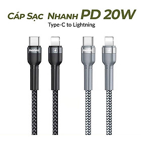 Cáp Sạc Nhanh 20W Dành Cho iPhone iPhone Type C to Lightning PD 20W Remax RC-171, Chip E-marker, Chống Sạc Quá Tải, Chống Gãy Cáp - Hàng Chính Hãng