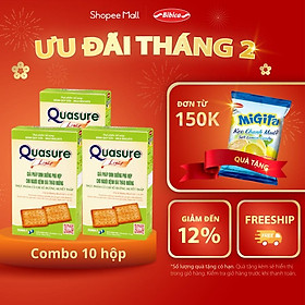 Combo 10 hộp bánh quy quasure light sữa hộp 140 gram Bibica