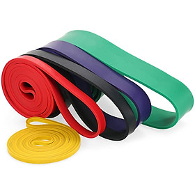 Băng tập thể dục kéo lên băng đàn hồi hạng nặng nhiệm vụ cao su Loop Loop Power Band Set Home Gym Workout Mở rộng Color: Purple