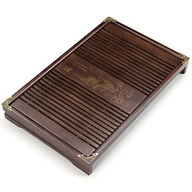 Mua Khay Gỗ Ấm Chén Bọc Viền Đồng Nâu  Kích Thước 43x28x5.5cm