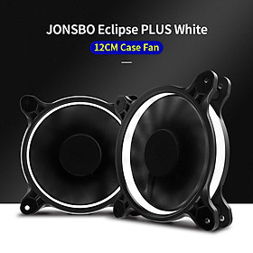 JONSBO Eclipse PLUS White Computer Cooling Fan 12CM Chassis Case Fan with Hydraulic Bearing 25 Lamp Beads LED Light