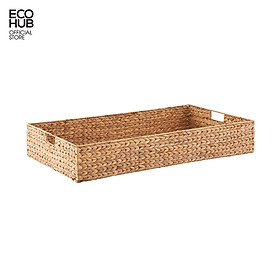 Khay cà phê, khay đựng đồ ECOHUB bằng lục bình có tay cầm (Water Hyacinth Tray With Handle) 35x25x10cm