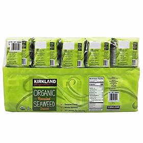 Rong biển ăn liền hữu cơ Kirkland Organic Roasted Seaweek (Hộp 10 gói x 17g/gói)