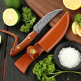Mua Dao Vân Damascus- Gọt Rau Củ Quả dài 18cm  dùng Thái Thịt