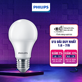 Combo 3 bóng Philips LED bulb Essential E27 9w ánh sáng trắng 6500K