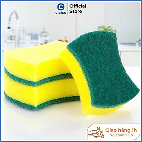 Mua Miếng cọ rửa chen bát đa năng 2 mặt bọt biển vàng xanh