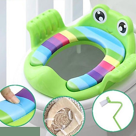 Mua Bệt thu nhỏ bồn cầu hình ếch có tay vịn cho bé ngồi an toàn hơn