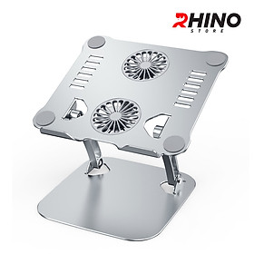 Mua Kệ đỡ Laptop 2 quạt tản nhiệt Rhino KL202  giá đỡ máy tính nhôm cao cấp  gấp gọn - Hàng chính hãng