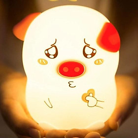 Mua Đèn ngủ heo con Cảm ứng ánh sáng Đổi màu liên tục