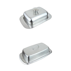 2pcs Stainless Steel Butter Dish Serving Tray Cake Dessert for Buffet Party