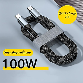 Mua Dây cáp sạc nhanh 100W chuẩn PD 2.0 Type C  QC 4.0 cho iPad Pro 2018 / 2020 / Samsung / Huawei / Xiaomi / Tablet / Macbook / Laptop Type C