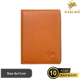 Ví Đựng Thẻ ATM Nhỏ Gọn SUPPLE, Da Bò SMALL PEBBLE Mềm Màu Mại Vàng Cam - Bền Bỉ, Chống Xước - Chống Nhăn Tốt, Thiết Kế Hiện Đại, Ngăn Súp Lê Rộng, Đựng Nhiều Thẻ Ngân Hàng, Card Danh Thiếp, Căn Cước Công Dân, Dáng Đứng - Gập 2 – Hàng Chính Hãng SAIGIO 