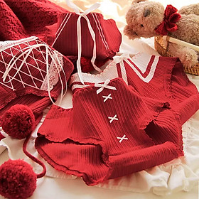 SET 4 QUẦN LÓT ĐỎ PHONG CÁCH NHẬT BẢN TINH KHIẾT NGỌT NGÀO THỜI TRANG TỪ 35-70KG DÀNH CHO NỮ