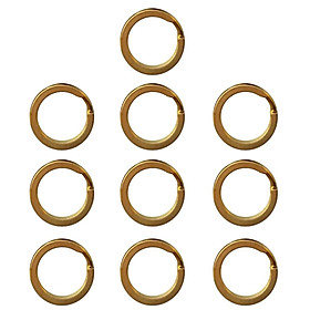 10 Pieces Brass Flat Split Key Chains O Rings for Home Car Keys Organization Attachment - 6 Sizes