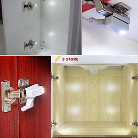 Mua Đèn LED cảm biến thông minh chiếu sáng cho tủ áo/tủ nhà bếp gắn trên bản lề cửa tủ  miễn phí 1 pin.