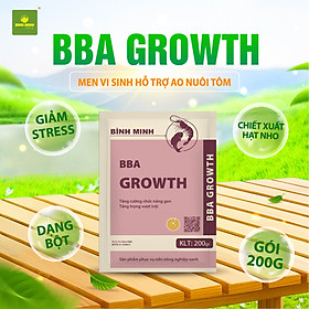 Men vi sinh BBA Growth 200g – Giảm stress, tăng sức đề kháng, giúp tôm lớn nhanh – Chính hãng Bình Minh Capital