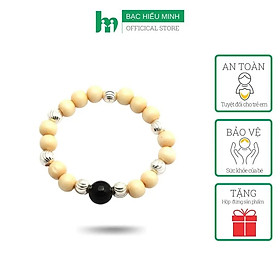  Vòng Tay Gỗ Dâu Tằm Trẻ Em Bạc Hiểu Minh LTE048 