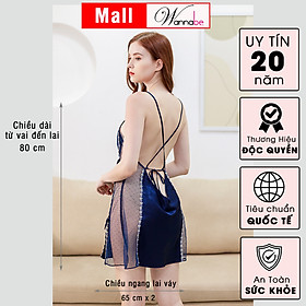 Đầm ngủ WANNABE DNS56 váy ngủ lụa phối lưới trong suốt 2 bên hông eo sexy gợi cảm đến khó cưỡng