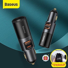 Mua (Tặng một túi TOPK đựng tai nghe  USB  cáp sạc) Tẩu Sạc Mini Baseus Trên Xe Hơi 120W 12-24V Cho Cho Iphone Samsung Xiaomi-Hàng chính hãng