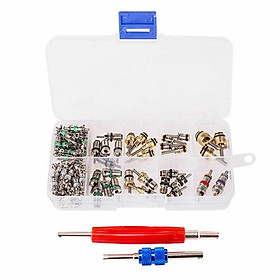 102Pcs Car R134a/R12 A/C Air Conditioning Valve Core & Remover Tool Kit 1/4'' 5/16''