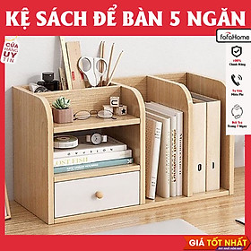 Mua Kệ Sách Gỗ MDF Để Bàn 5 Ngăn 1 Ngăn Kéo  Tủ Hồ Sơ Tài Liệu Để Phòng Làm Việc Cao Cấp