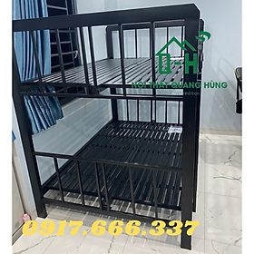 Mua GIƯỜNG TẦNG SẮT HỘP 4X8 1M4X1M4 MÀU ĐEN DÀNH CHO GIA ĐÌNH