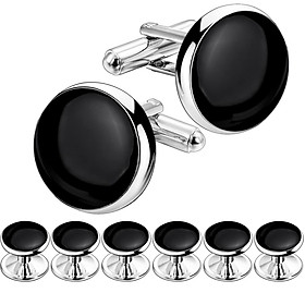 Hình ảnh 8PCS Cufflinks nam ， đồ trang sức nam hoặc phụ kiện cho đám cưới hoặc ngày kỷ niệm và sinh nhật