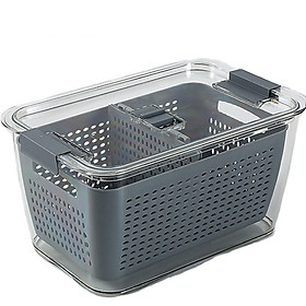 Hộp đựng thực phẩm 2 lớp trong tủ lạnh kiểu Nhật loại 4L, màu sắc giao ngẫu nhiên - Hàng chính hãng