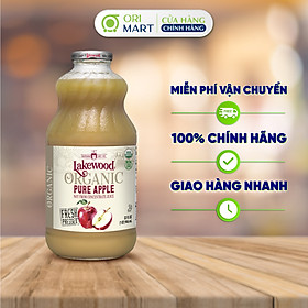 Nước Ép Táo Hữu Cơ Nguyên Chất Lakewood Chai 946ml Làm Từ Trái Cây Tự