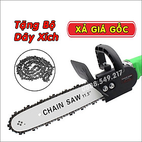 Bộ Cưa Xích Gắn Máy Mài Máy Cắt Cầm Tay Chuyển Đổi Thành Máy Cưa Xích Tặng Kèm Dây Xích Dự Phòng Siêu Tiện Lợi