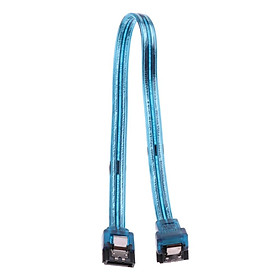 25cm SATA III 6.0Gbps Cable With Locking Latch And 90-Degree Plug - Blue