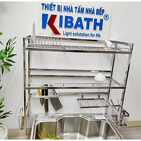 Kệ Úp Chén Trên Bồn Rửa Kibath Inox 304 2 Tầng