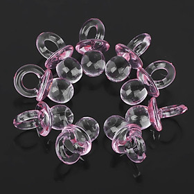 50xCute Mini Pacifier Charms Baby Shower Party Favor Nappy Cake Decor Pink