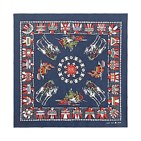 Khanw bandana cao bồi in hoa văn đối xứng vải cotton size 55x55cm - Maben