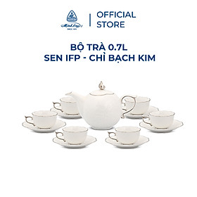Mua Bộ Trà Sứ Minh Long  0.7 L - SEN IFP - Chỉ Bạch Kim