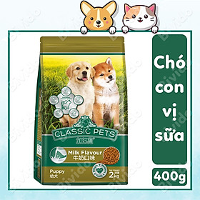 Hình ảnh Thức ăn Classic Pets cho chó con vị sữa tươi Puppy Milk Flavor túi 400g - Bivido Pet Shop