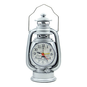 Retro Manual  Clock  Down  Clocks Table Clock-White - Silver